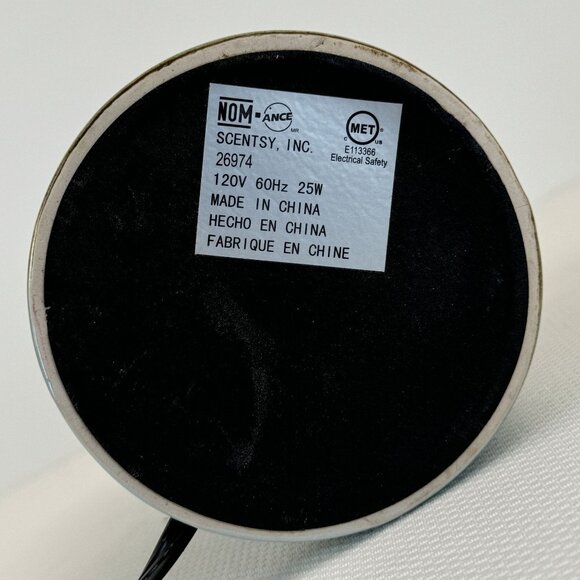 Scentsy Metal Petal 26974 Electric Warmer Ceramic Floral Butterflies Green 6" - Picture 8 of 16